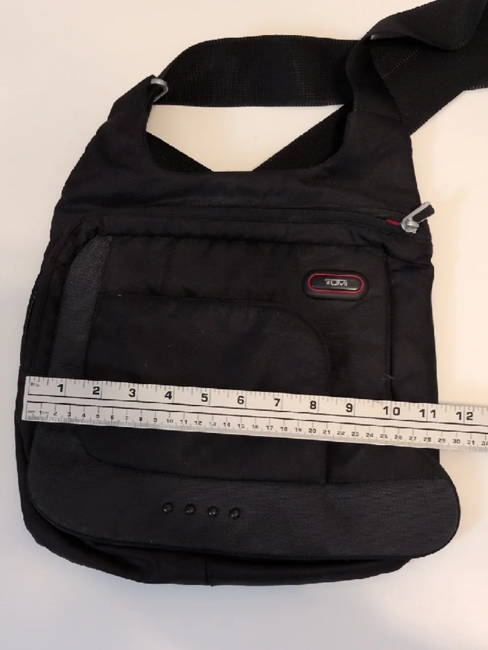 Tumi Black Nylon Crossbody Messenger Bag with Adjustable Strap